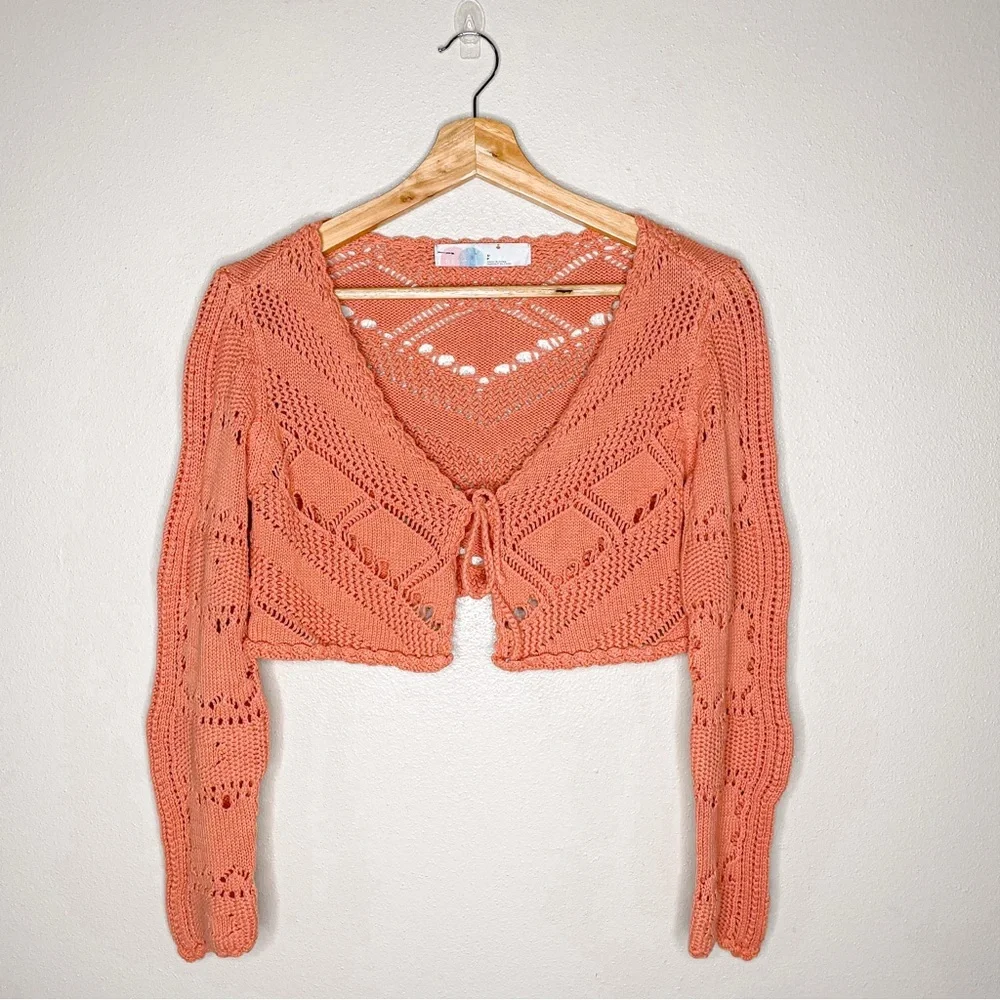 Free People‎ Beach Morgan Fauxchet Cropped Y2K Sweater
